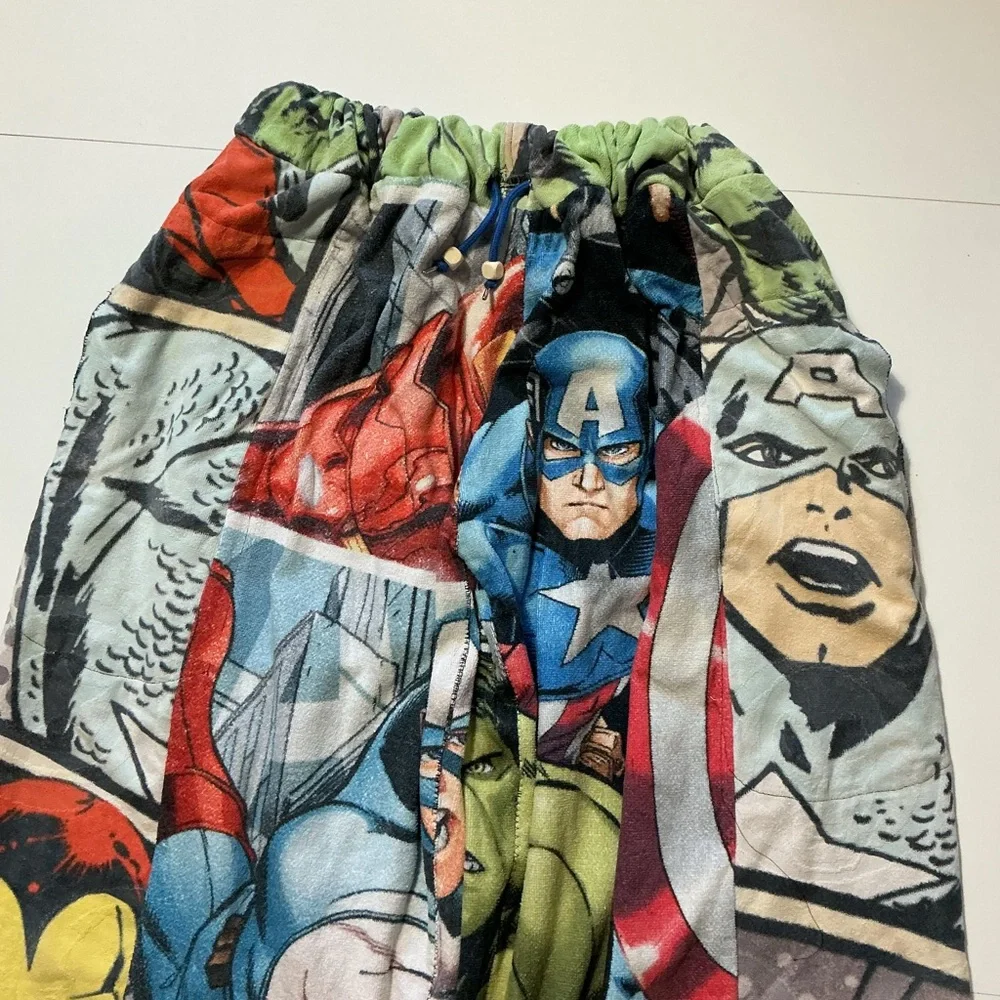 Marvel Avengers Ironman Hulk Captain Thor Reworked 1 Of 1 Wide Leg Towel Pants - Picture 4 of 7
